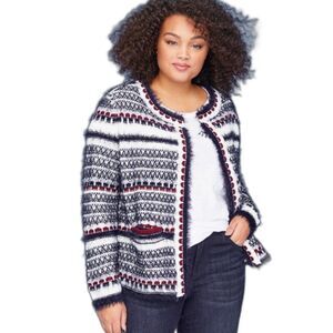 Lane Bryant Eyelash Sweater Jacket Open Cardigan with Pockets (22/24)